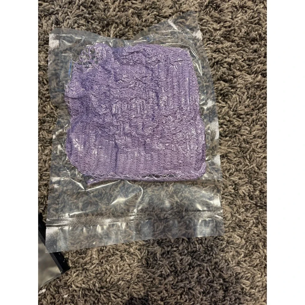 African Bath Sponge Exfoliating Net Washcloth Lilac Purple Refresh & Exfoliate